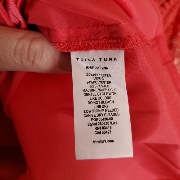 NWT TRINA TURK Dress Red Venetian Lace Party Cocktail Wedding Guest Dress Sz 8 - Picture 11 of 14